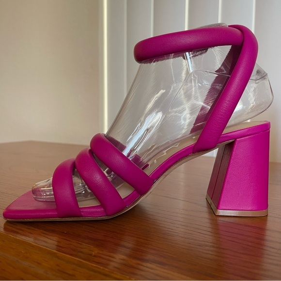 Antonio Melani Natessa Puff Strap Block Heel Sandal Magenta Size 6.5 - Picture 3 of 16